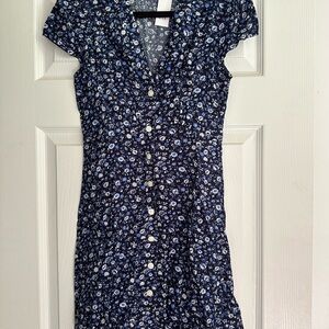 GAP Blue Flutter Sleeve V-Neck Sundress